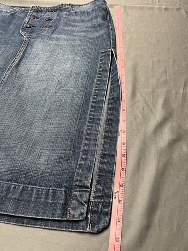 7 For All Mankind Jeans Denim Boho Skirt with High Double Side Slits Size 31 EUC - Picture 9 of 10