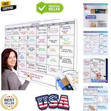 Dry Erase Monthly Extra Large White Board Calendar for Wall, 38" by 50", Jumb...