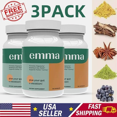 #ad 3 Packs Emma Gut Health Supplement 180 Capsules for Bloating Relief amp; Leaky Gut $16.39