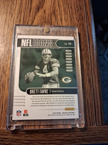 2019 Brett Favre Absolute Icons Orange #10 SN 44/75 Beautiful Looking Card 🔥🔥 - Picture 2 of 3