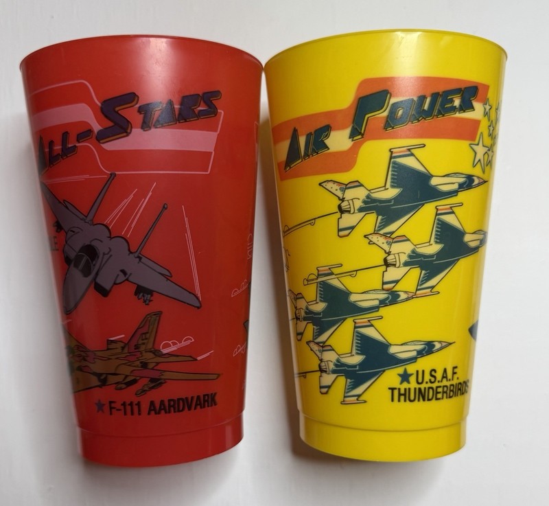 Vintage Air Show Plastic Cups Lot USN Blue Angels USAF Thunderbirds Military USA