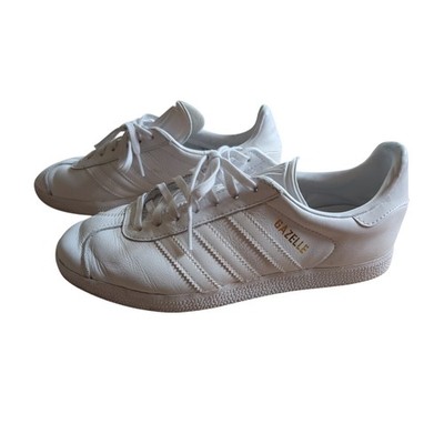 Adidas Cloud White Gold Metallic Gazelle Sneakers Size 6.5