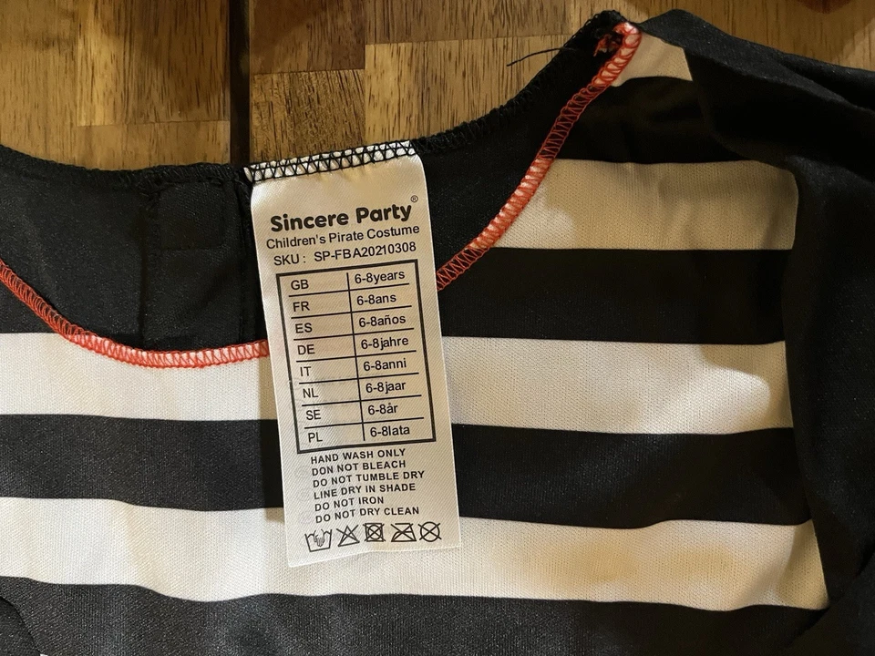 Disfraz de Pirata Infantil, 6 a 7 Años, Espada de Plástico (E-1171) Foto 3 de 3