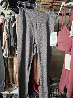 Lululemon Align HR Pant 25'' Leopard Print Leggings Gray black Womens Size