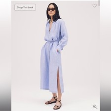 J.Crew Petite Cabana Dress In Linen XS-Petite