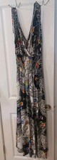 Maxi Dress No Labels 60" Long From Shoulder Floral Paisley Graphics (See Pics)