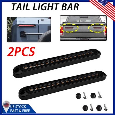 2Pcs LED Smoked Lens Trailer Tail Light Bar Brake Lighting Strip Stop Turn Tail
