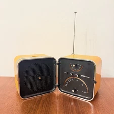 RADIO VINTAGE BRIONVEGA CUBO TS502 TS 502 GIALLA 1960 MODERNARIATO SPACE AGE FM