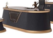 Hochwertig Schreibtisch Arbeitstisch Schwarz Robust Arbeitszimmer Büro Tisch