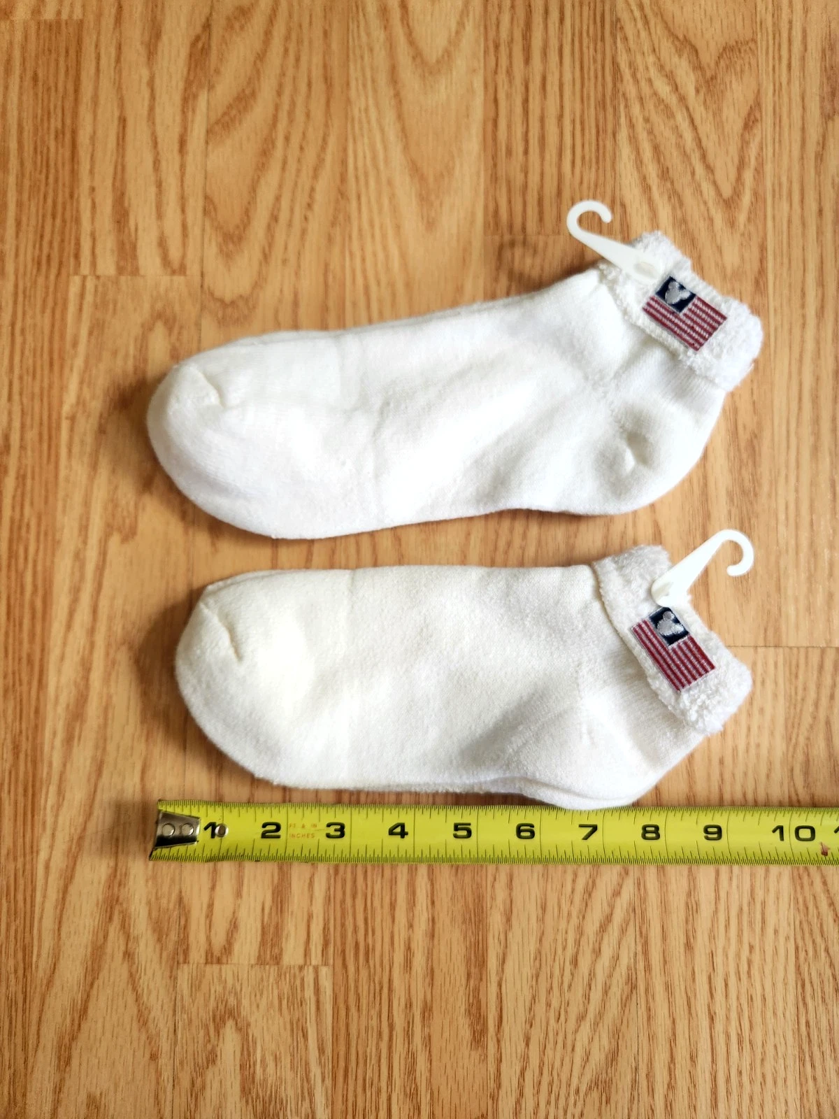 Disney Mickey USA White Ankle Socks 2 pairs New w/Tags Sz see photos Lot 2