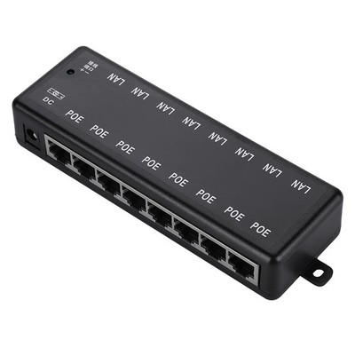 8 Port PoE-Injektor Netzteil Adapter Ethernet Switch für IP Kamera DC12V-48V.