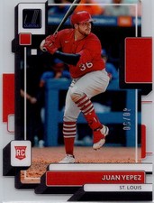 2022 Panini Chronicles Clearly Donruss Blue #7 Juan Yepez #/50 RC Cardinals