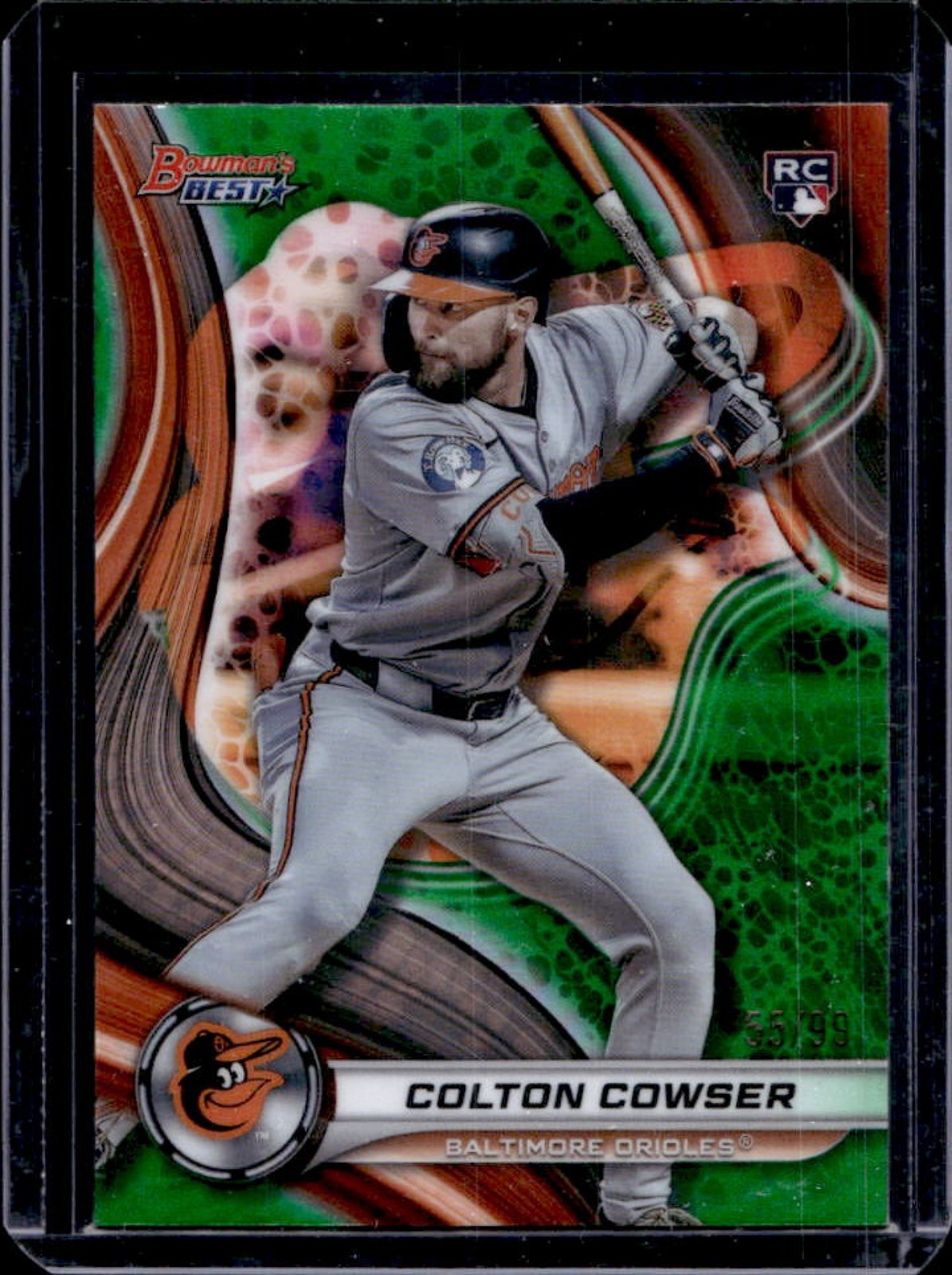 2024 Bowman's Best Colton Cowser RC Green Refractor Rookie #55/99 Orioles