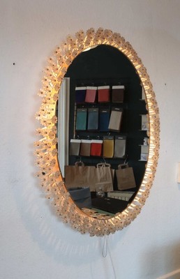 Vintage Emil Stejnar Wandspiegel oval 50er Mid-Century 50s Wall Mirror