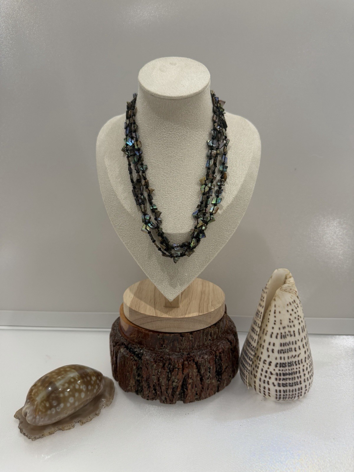 Iridescent Abalone Shell Multi-Strand Necklace – … - image 1