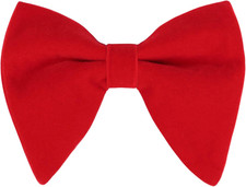 Velvet Pre-tied Adjustable Bow Tie for Men Oversize One Size 056-red velvet 