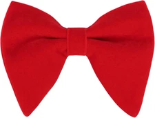 Velvet Pre-tied Adjustable Bow Tie for Men Oversize One Size 056-red(velvet)