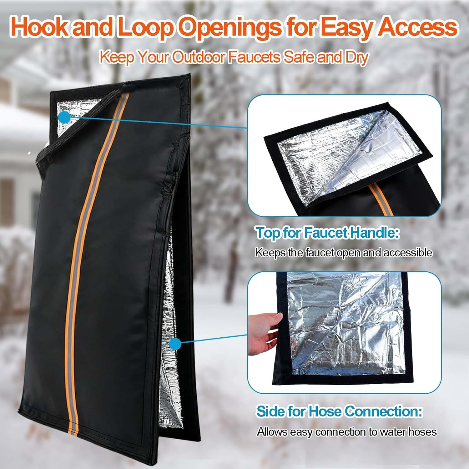 Outdoor Faucet Cover for RV Park & Yard Hydrant 35"X15" Waterproof Extended Spig