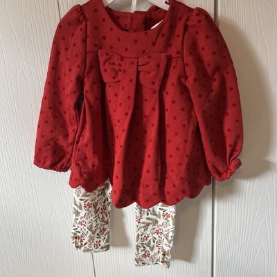 Tommy Bahama Kids Baby 2T Christmas Red Bow Holiday Dress Pants Purse Set NWT