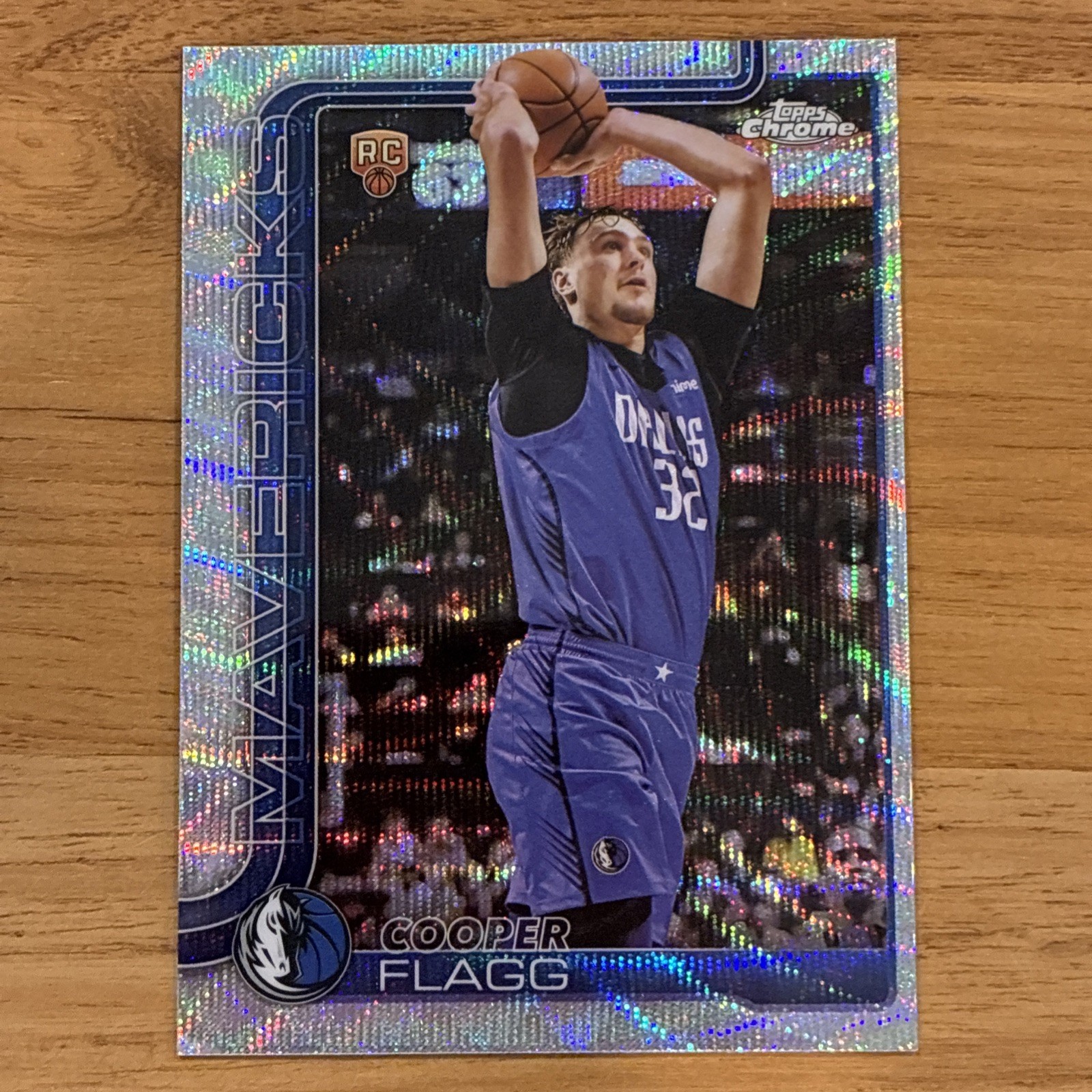 Cooper Flagg 2025 Topps Chrome #251 Wave Refractor Rookie RC