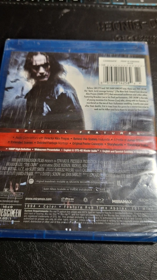 The Crow 1994 (Blu-Ray Disc, 2011) Brandon Lee NEW SEALED Horror Cult NICE! - Image 2 of 4