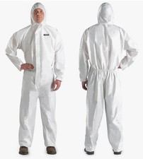 O’YIBER Hazmat Suit Disposable Coveralls Full Body Protective PPE White