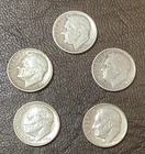 5 Roosevelt Dimes:  ‘48, ‘51, ‘61d, ‘64, ‘64d; 90% Silver; Free Shipping.