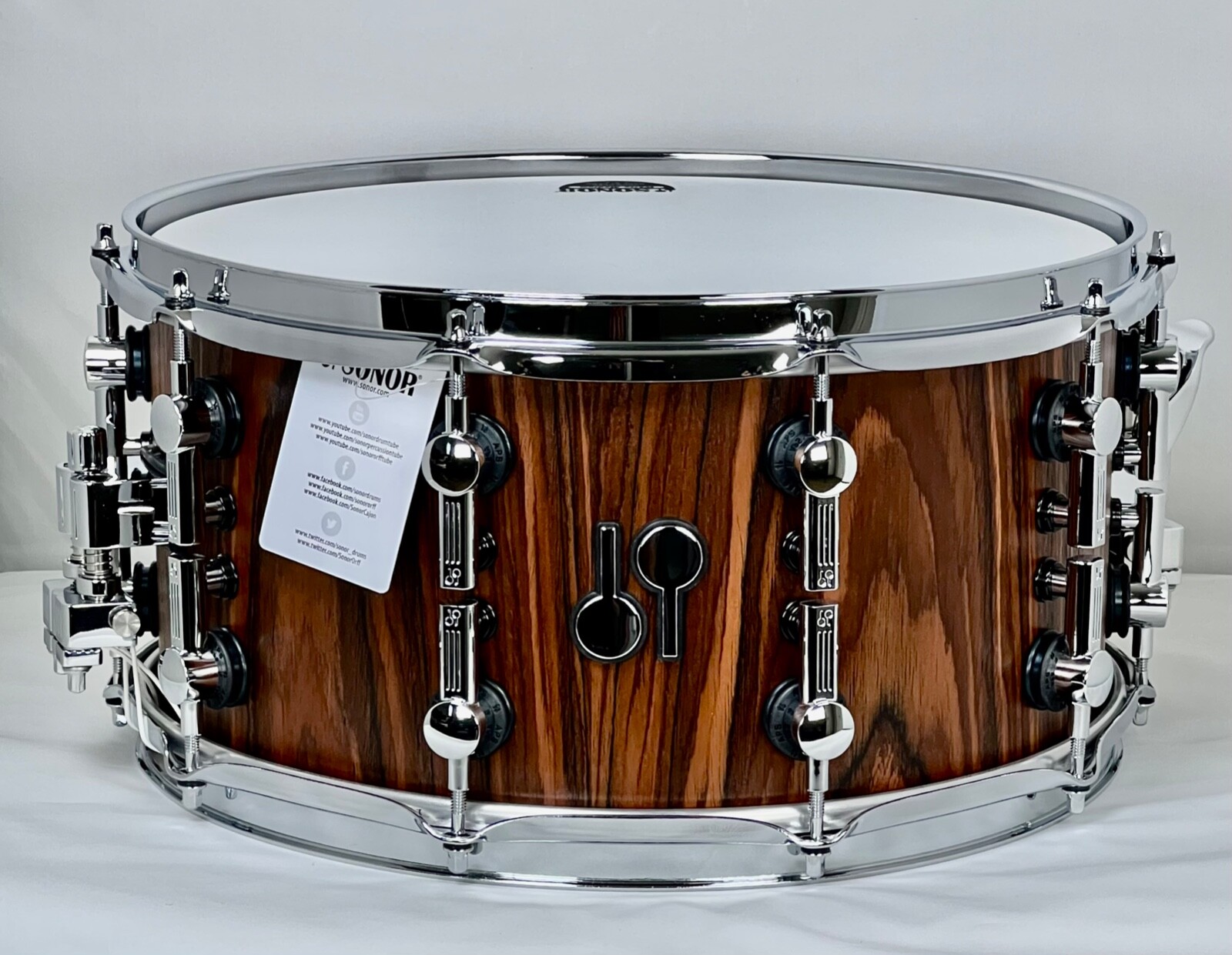 Sonor SQ2 14x7 Maple Heavy Rosewood Replica Semi Gloss in & out Chrome Snare