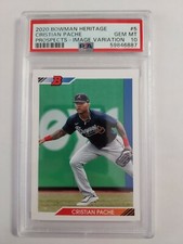 2020 Bowman Heritage Cristian Pache Prospects Image Variation SP PSA 10 Rookie