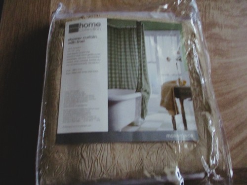 New JCPenney tan shower curtain and liner