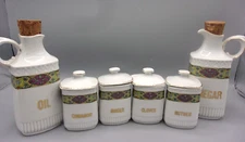 Vintage White Block Germany Spice Set and Cruets