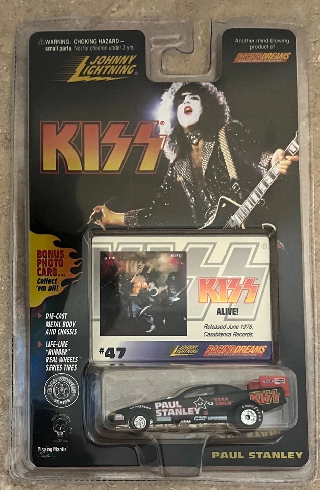 Johnny Lightning Kiss Paul Stanley 1997 #47 coche de carreras fundido a presión escala 1:64 Foto 3 de 4