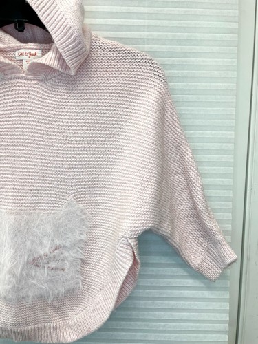 Cat & Jack Girls Cat Furry Kangaroo Pocket Long Sleeve Hooded Sweater Size 4T/5T - Picture 5 of 12