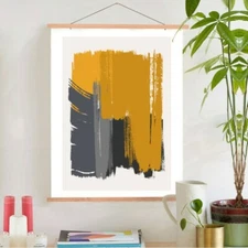 Mustard and Grey Abstract Wall Art Instant Download Printable Digital Print