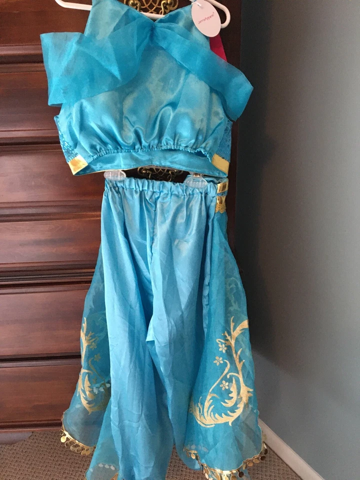Arabian Princess COSTUME Age 9, 10 Or 11 Blue & Gold NWT 2 Piece Girls Dress Up - Image 2 of 4