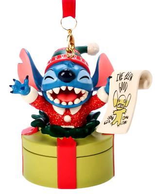 Disney Parks 2024 Stitch Christmas List Ornament Holiday Gift Boxed I'veBeenGood