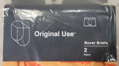 Original Mens Orange & Tropical Print 2-Pack Boxer Briefs L NWT - Picture 12 of 14