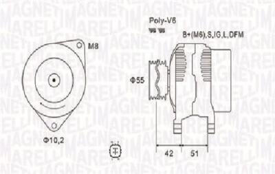 Genuine Magneti Marelli Generator 063732126010 for Jeep Toyota