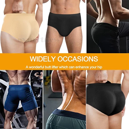 Mens Padded Underwear Briefs Butt Lifter Hips Enhancer Shaper Pants Body Shaper - Picture 6 of 30