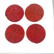 Holiday Red Handmade Beaded Coasters Set of 4...