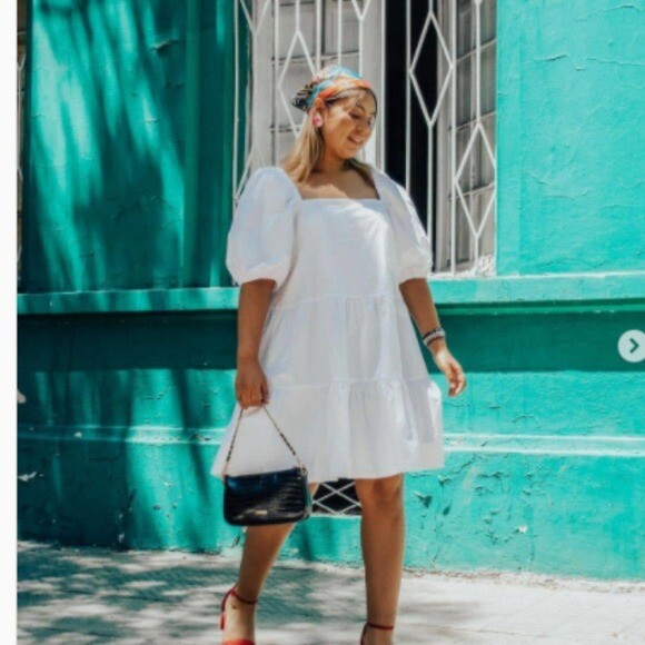 h&m white short dress H&M Cutout szM Lace Mini Dress Open-Back NWT White Long-Sleeve Crochet