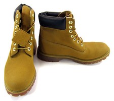 Timberland Boots 6 Inch Premium Textured Leather Wheat/Brown Shoes Size 9