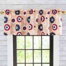 Colored Modern Floral Window Valance Spring Flowers Blooms Window Valance