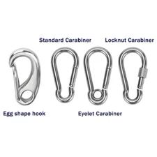Spring Hook A2 Carabiner Clip Snap Egg Shape/Standard/Locknut/Eyelet Carabiner 