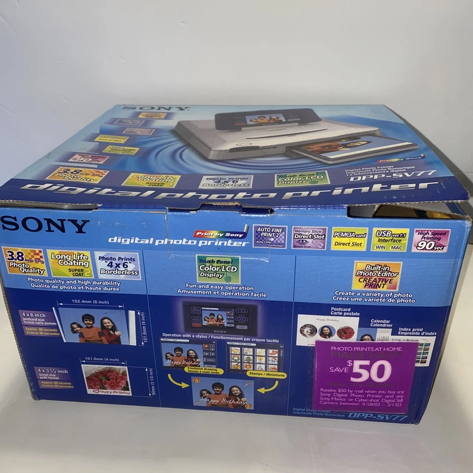 Sony DPP-SV77 Digital Photo Printer with Fold-up Monitor New - Image 2 of 3