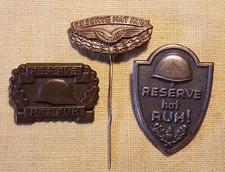 Kleinabzeichen, Anstecker; 3x Reserve hat Ruh! Metallabzeichen, vor 1933,