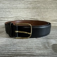 Dooney  Bourke Womens Black Leather Belt Brass Buckle 10001 Size 42 Made In USA