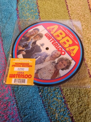 ABBA 'Waterloo' RARE 7” Picture Disc Numbered VINYL 30th Anniverary  0292  - Afbeelding 1 van 6