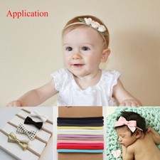 10PC Babies Skinny Nylon Headband 1cm Elastic Hair Band DIY Hair Accessories .