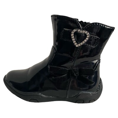 Launch Footwear Toddler Girls Zip-Up Patent Leather Winter Boots